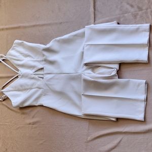 Missguided EUC women's sexy off white pant jumpsuit UK 10 EUR 38 US 6